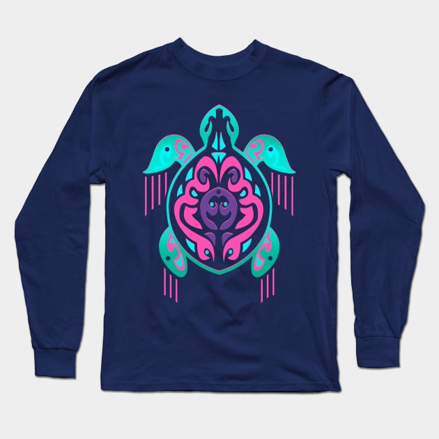 Ultraviolet Turtle Long Sleeve T-Shirt by Artizan